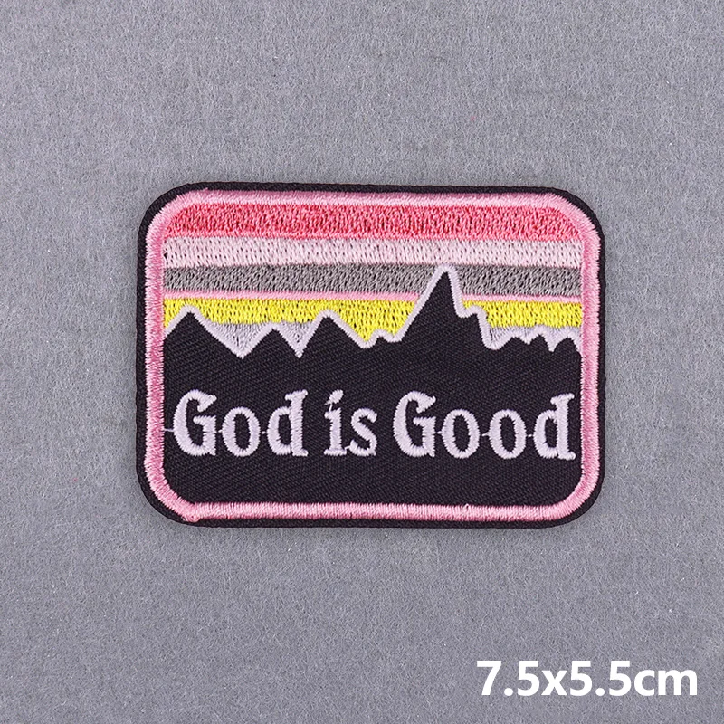 Parches bordados de Jesús Dios para ropa, insignias cristianas, parches cruzados para planchar para decoración de ropa, pegatinas DIY para costura - imagen 3