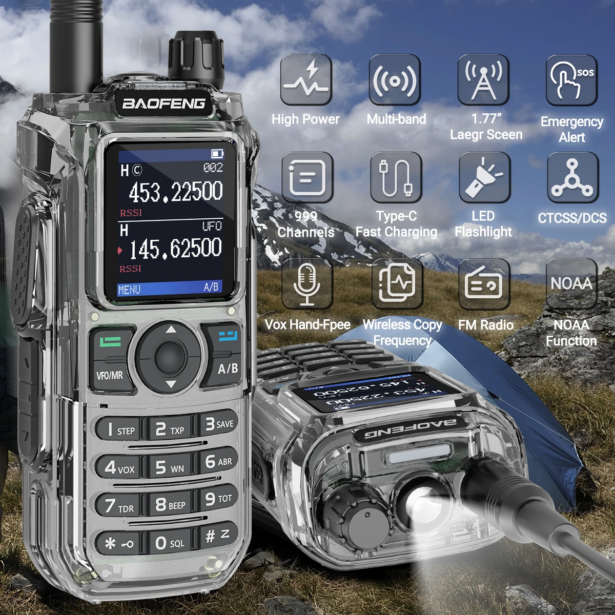 Baofeng UV-21 Pro radio bidireccional walkie talkie multibanda - imagen 2