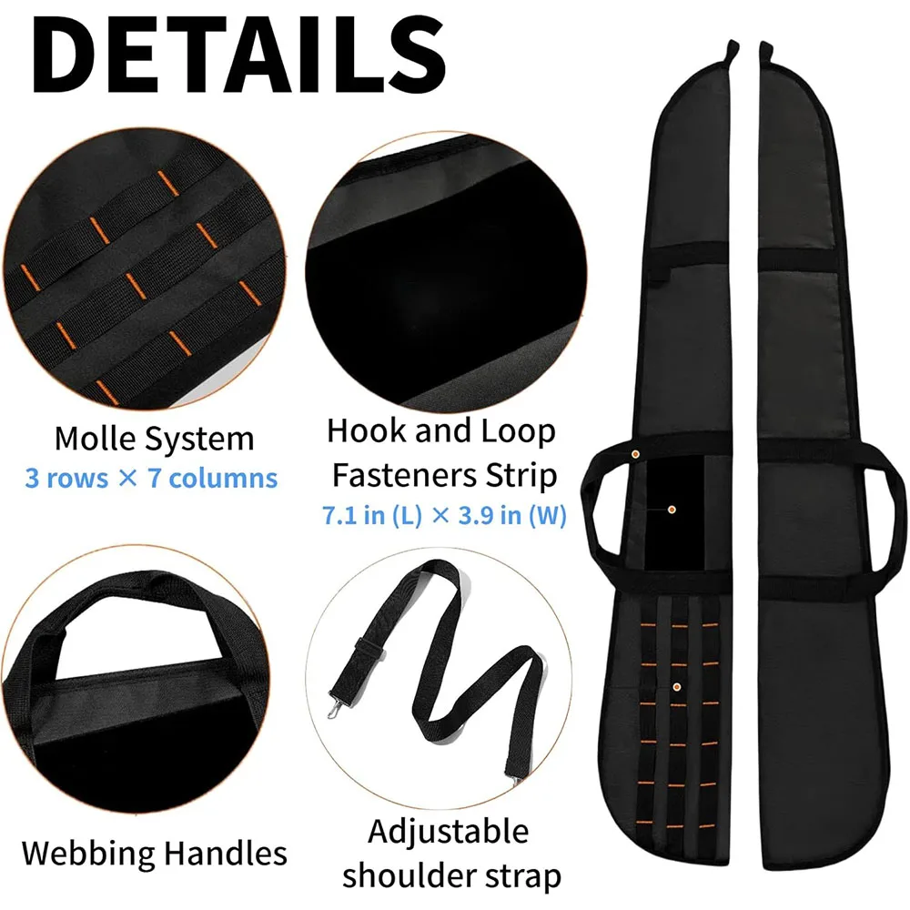 Funda suave para pistola para Rifle, 130cm, Molle, mochila con eslinga para escopeta, funda para Rifle de caza, estuche de transporte de armas largas, bolsa Airsoft - imagen 3