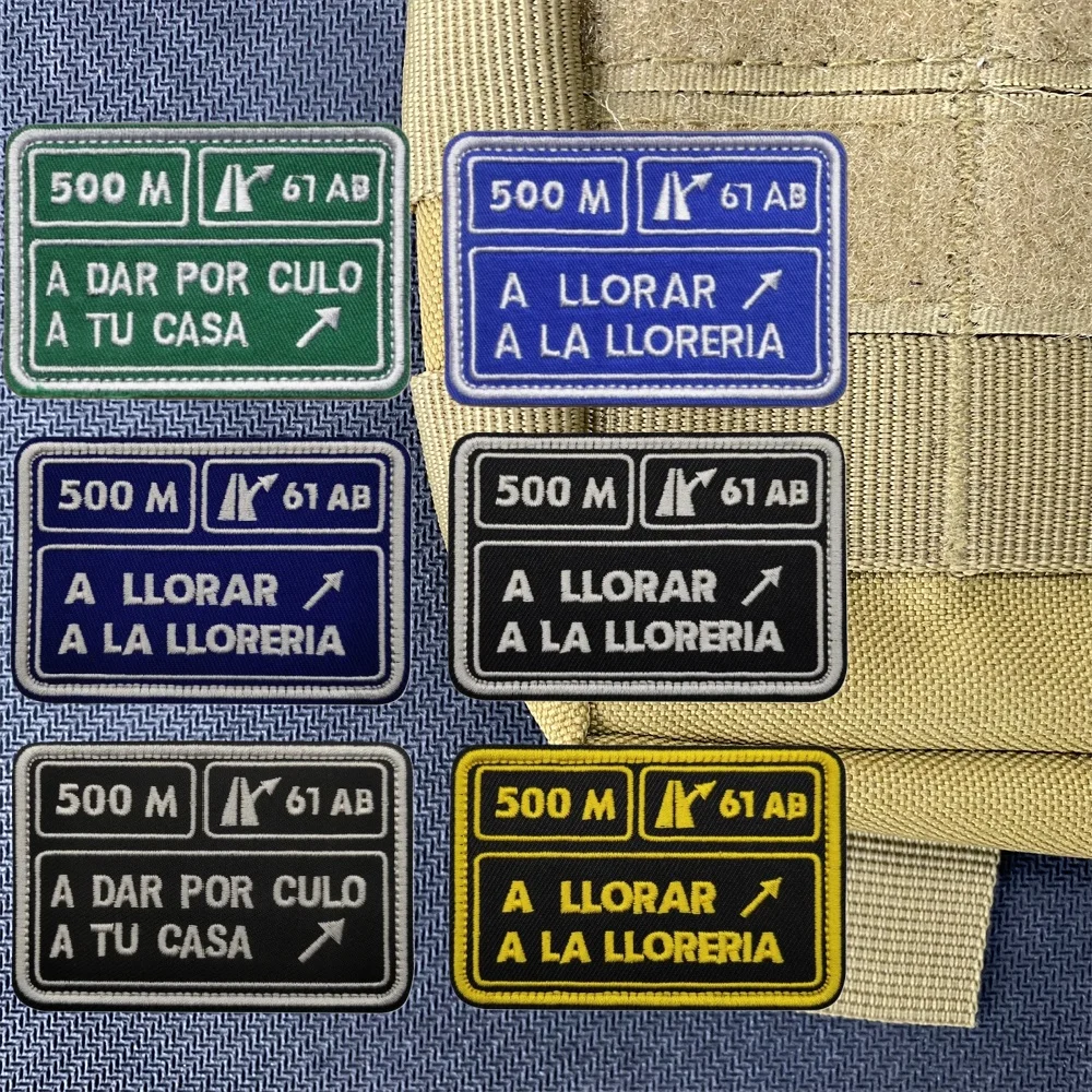 Parche táctico de gancho y bucle de PVC para levantamiento de pesas en español, 10kg, 500M A LLORAR, pegatinas para mochila de entrenamiento cruzado, insignia para exteriores - imagen 2