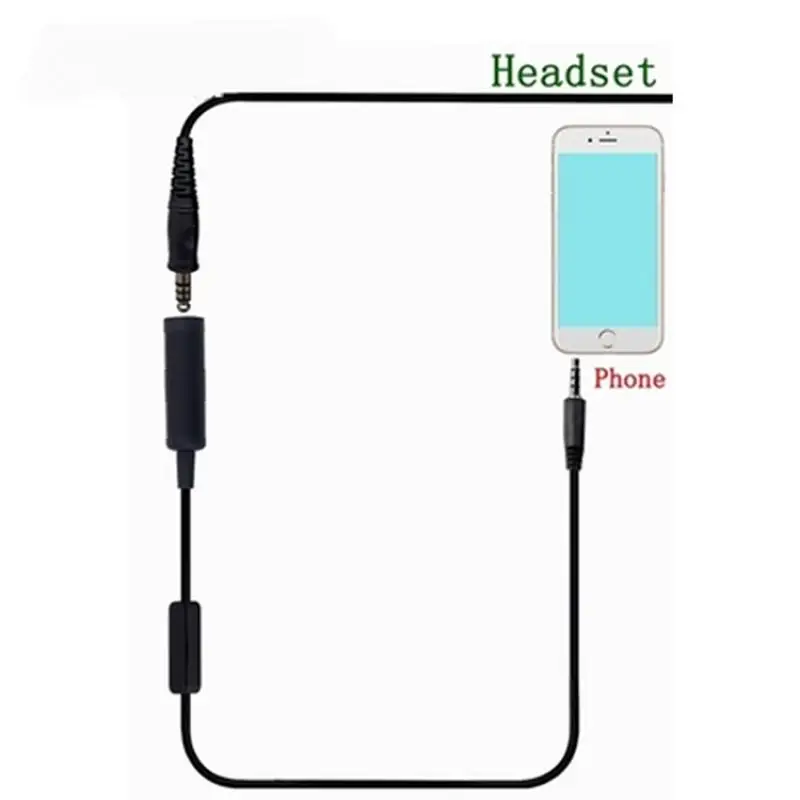 Adaptador de auriculares tácticos enchufe de teléfono 3,5 Mm Mini teléfono PTT para COMTAC, etc. auriculares adaptador de música MP3 - imagen 2