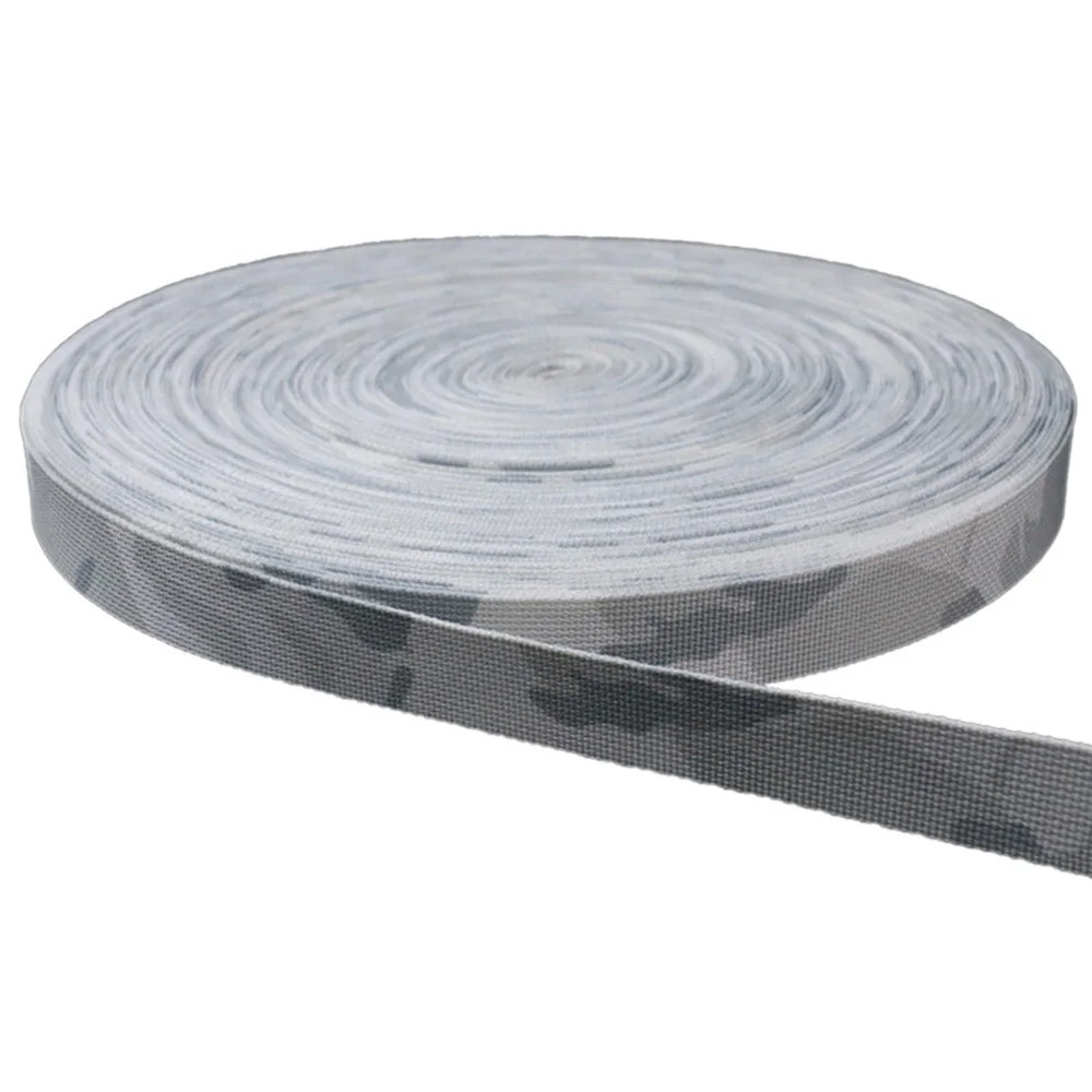 Correas de camuflaje MCAP Snow CP de 5 metros, poliéster de alta resistencia con estampado de doble cara, correas tácticas DIY para exteriores NA103