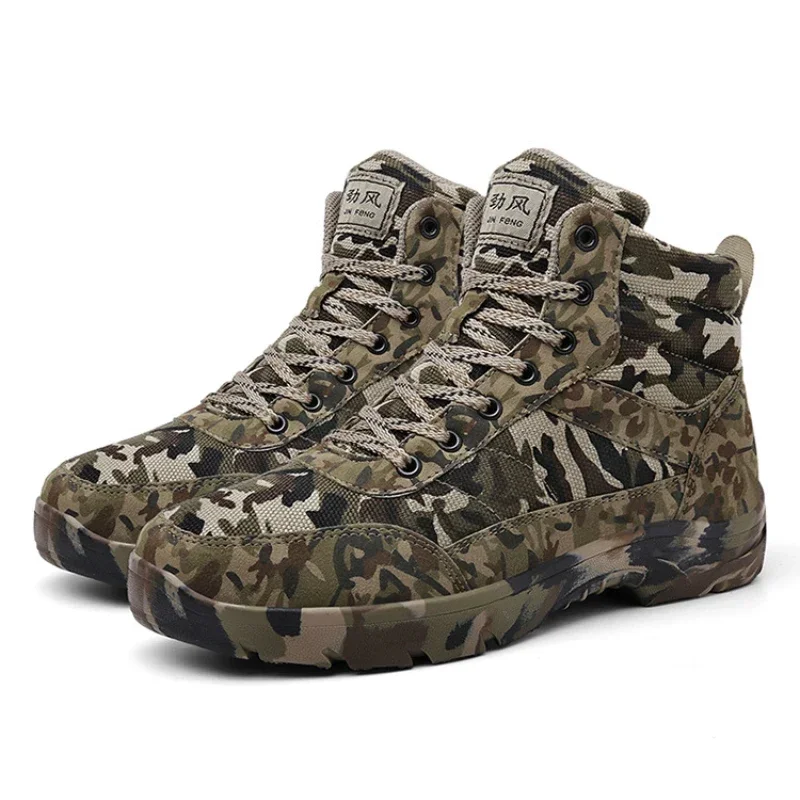 Botas de senderismo cálidas para hombre, botas de invierno de camuflaje para el desierto, militares, antideslizantes, cómodas, resistentes al desgaste, talla 35-48, 2024 - imagen 2