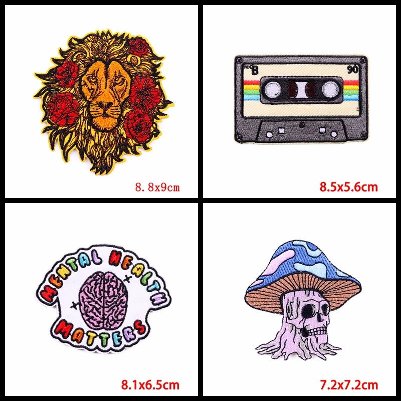 Prajna-parches bordados para planchar en la ropa, parches de animales, apliques Punk Rock, 10 piezas - imagen 2