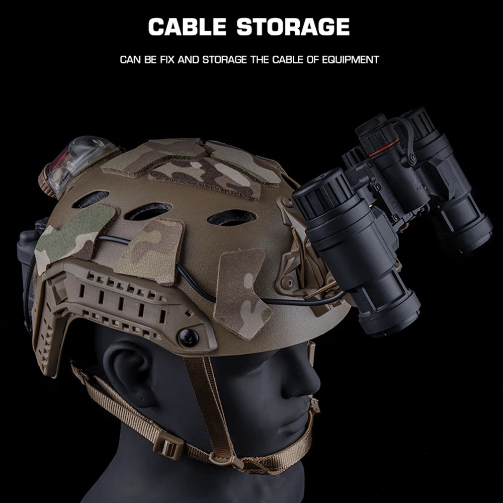 Parches rápidos para casco, sujetador de gancho de parche de camuflaje para cascos SF de corte alto, almacenamiento de cables para auriculares tácticos Airsoft, 11 Uds. - imagen 3