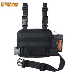 Panel MOLLE táctico para pierna con bolsa herramientas y clip pistola