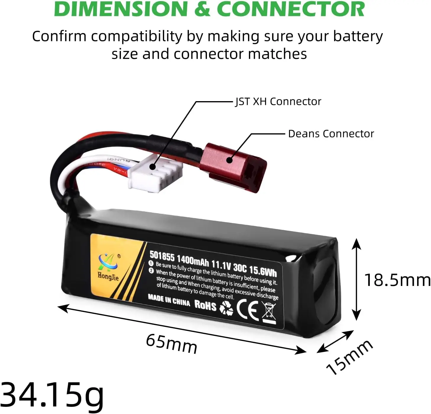 Batería LiPo 11.1V 1400mAh 30C T-Plug Airsoft - imagen 4