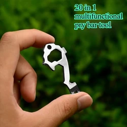Mini herramienta al aire libre 20 en uno herramienta EDC multifuncional llavero abridor de botellas destornillador multiusos