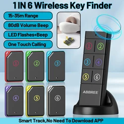 ABBREE Localizador de Llaves Bluetooth Antipérdida Inteligente 1 en 6
