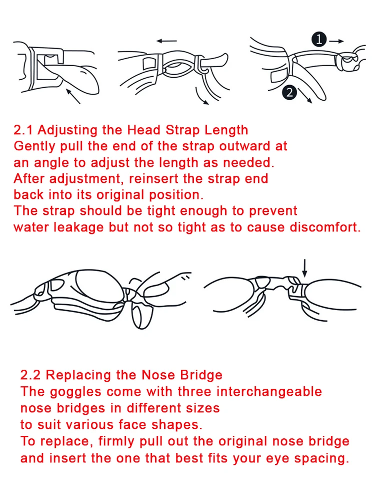 JSJM-gafas de natación antiniebla profesionales para adultos, gafas de natación de silicona ajustables impermeables con lente gran angular HD para hombres y mujeres - imagen 5