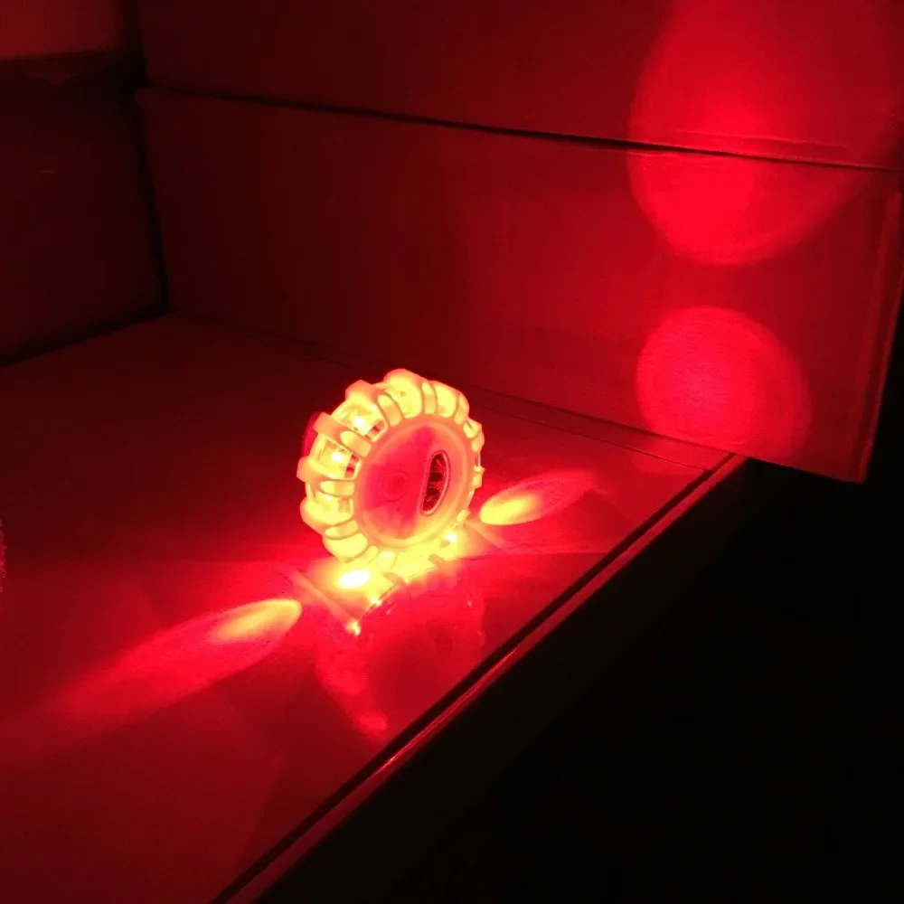 Luz intermitente de advertencia para seguridad de tráfico de emergencia, 9 modos, 12 LED, Base magnética, baliza de disco para coche, camión y barco - imagen 4