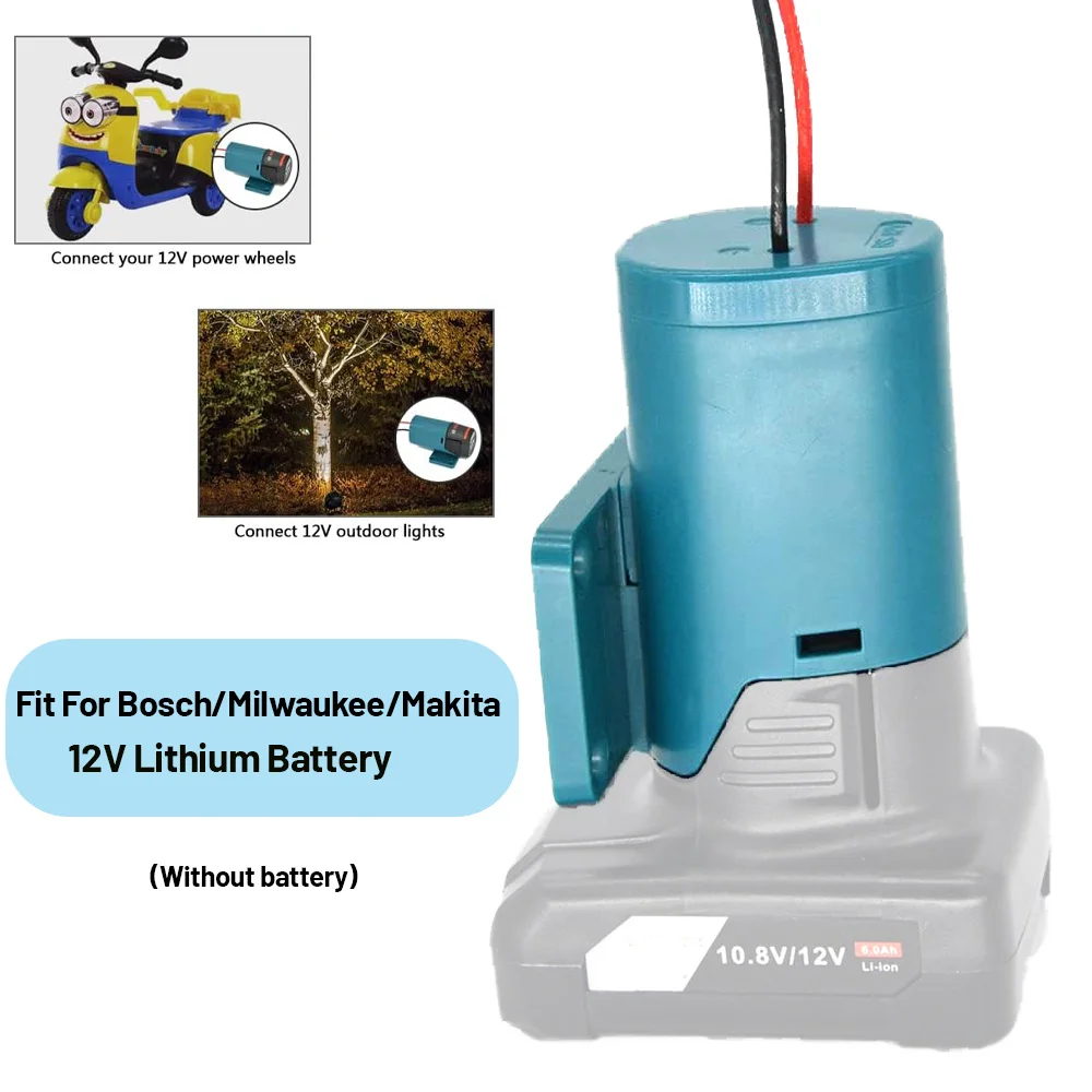 Adaptador de 12V para Milwaukee/Makita/Bosch, Adaptador de Batería para Ruedas Eléctricas, Cable de Calibre 12 para Camiones RC, Juguetes de Robótica