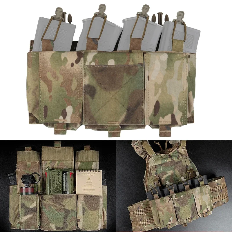 Bolsa táctica con Panel frontal, accesorio para chaleco de caza Airsoft, con cordón de choque, para cargador GP, AR 15 MAG, 5,56 - imagen 5