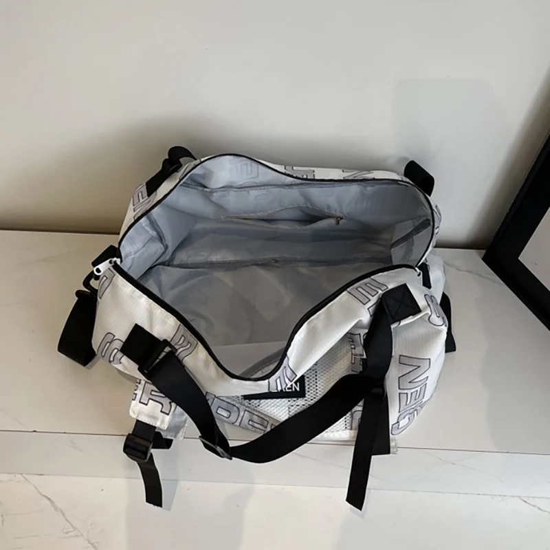 Bolso de hombro tipo bandolera con letras de ocio para Fitness, gran espacio de almacenamiento, bolso de viaje de viaje corto, mochila multifuncional - imagen 5