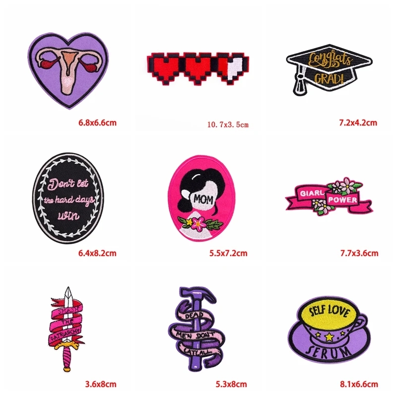 Parche bordado por los derechos de las mujeres, parches termoadhesivos para planchar ropa, letras, eslogan, bricolaje, 10 Uds./lote - imagen 3