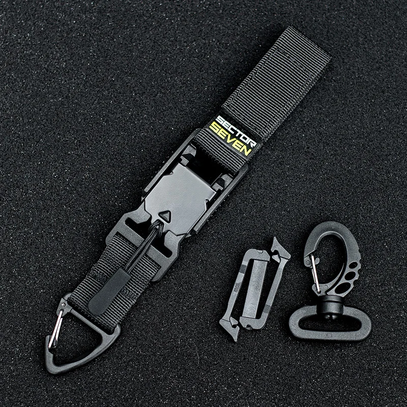 EDC-triangular multiusos táctico, hebilla de liberación rápida, cuerda de nailon, gancho para cinturón, llavero de supervivencia de un solo punto, decoración DIY - imagen 4