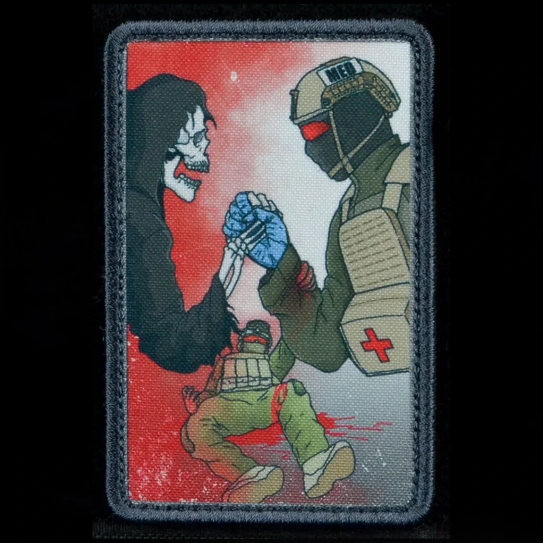 Parches de insignia de moral, brazalete táctico militar impreso, lucha contra el campo de batalla, pegatina de cuidado médico