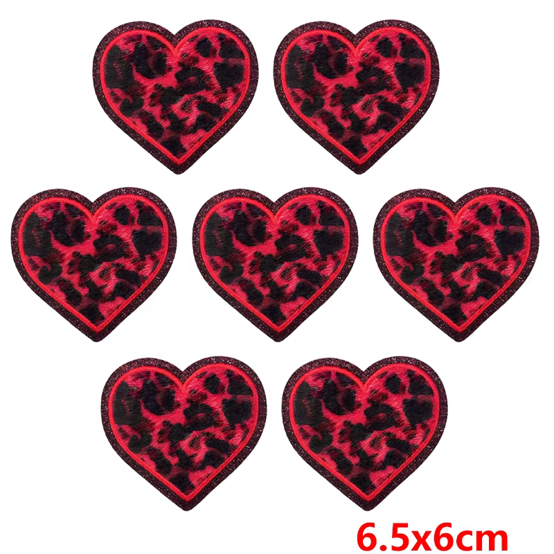 Parche termoadhesivo bordado leopardo estrella corazón para ropa - imagen 5