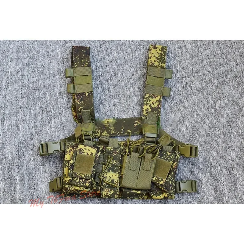Chaleco táctico MOLLE D3 ligero de camuflaje Digital ruso EMR con bolsa de accesorios para colgar en el pecho - imagen 5