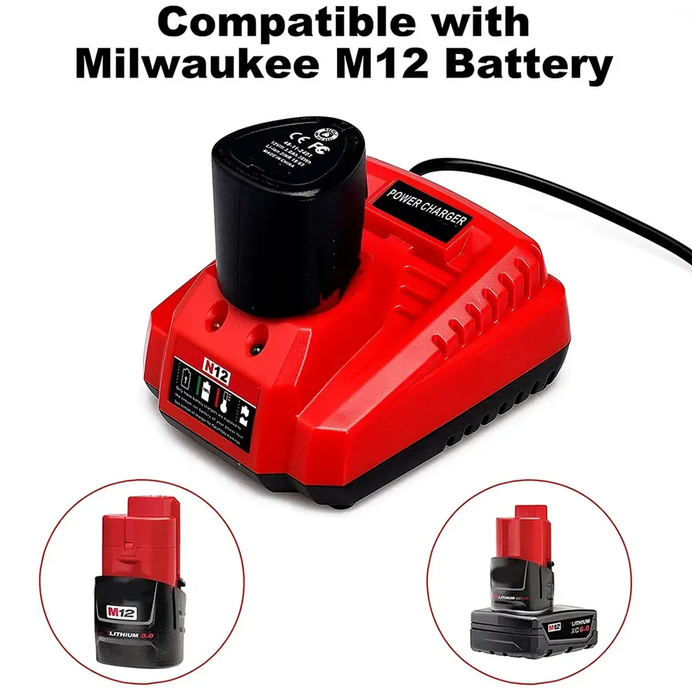 Reemplazo del cargador de batería para el cargador Milwaukee M12 48-59-2401 Compatible con la batería de litio Milwaukee - imagen 4