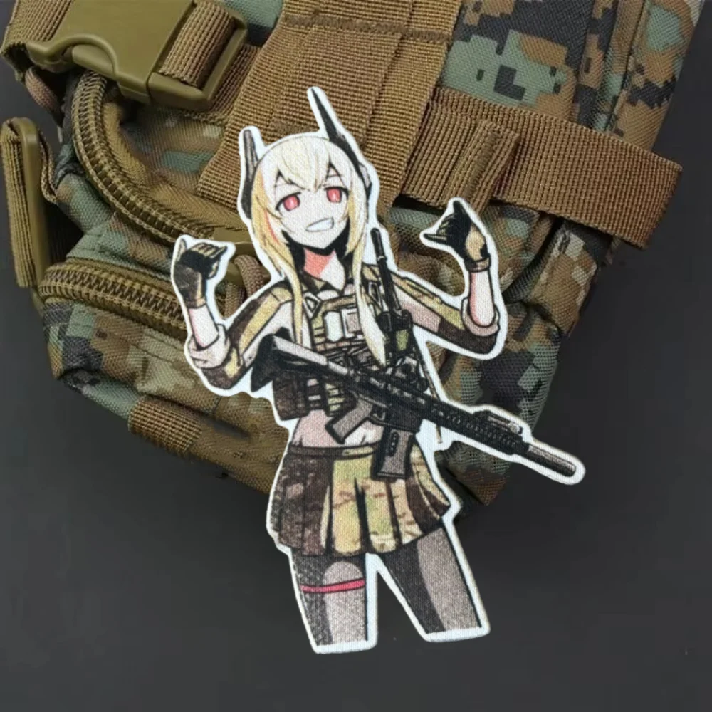 Parche táctico anime chica con velcro gancho y bucle para niña - imagen 2
