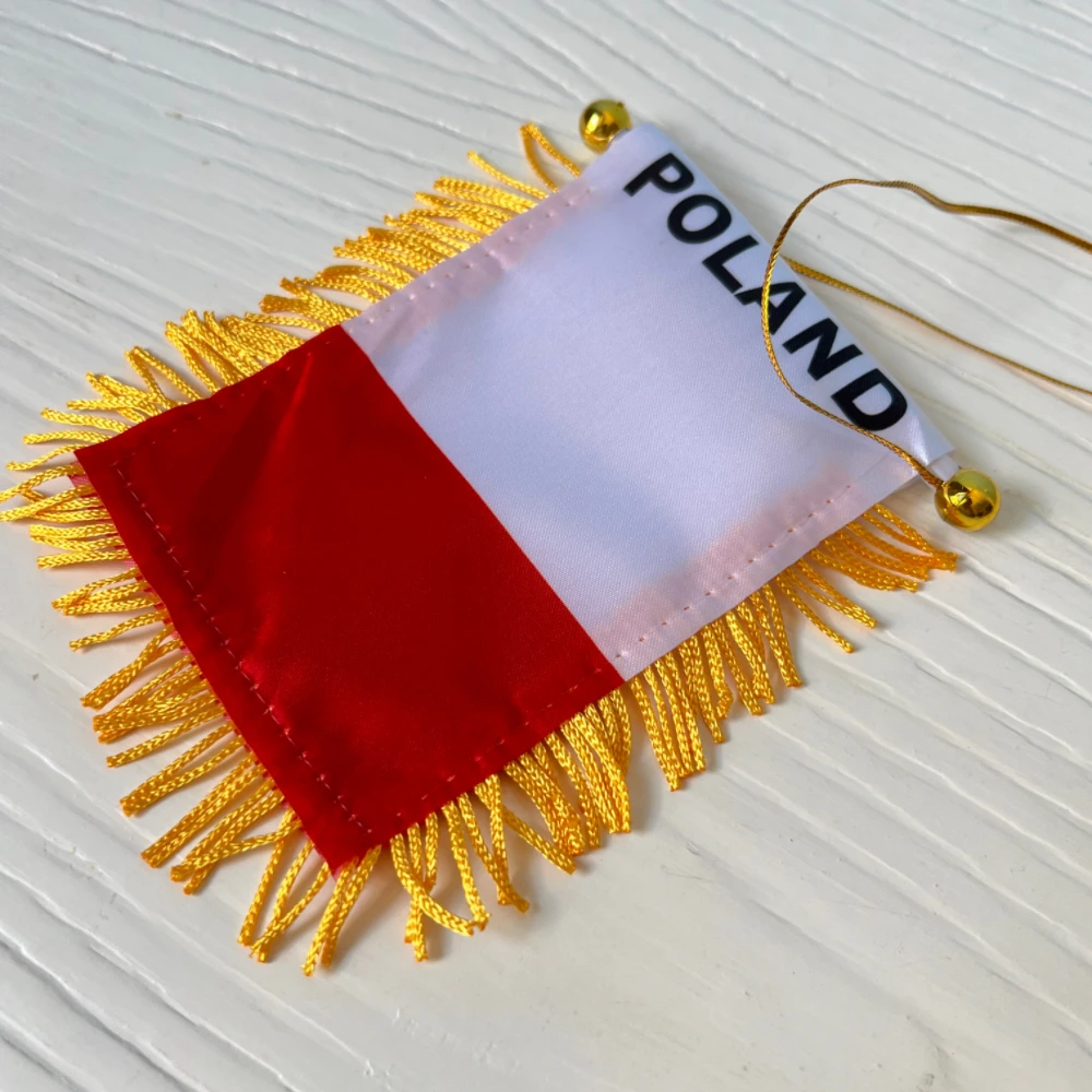 Bandera de Polonia para decoración de ventana de coche, banderín colgante, banderas de Polonia, Mini banderín, 10x14cm - imagen 5