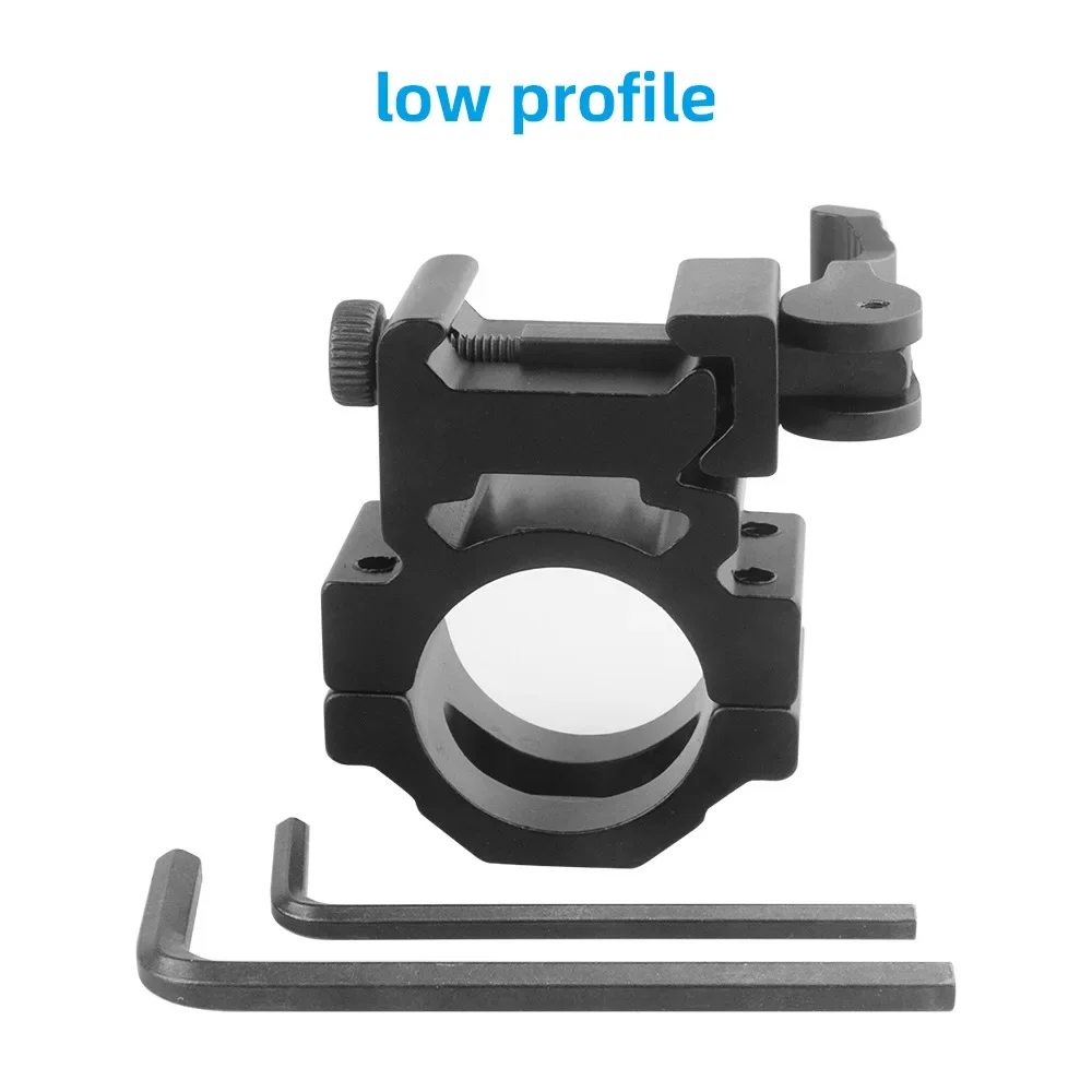 Anillo de montaje de alcance QD de 25,4mm, adaptador de montaje de mira óptica de liberación rápida, soporte para linterna láser, riel de 20mm - imagen 5