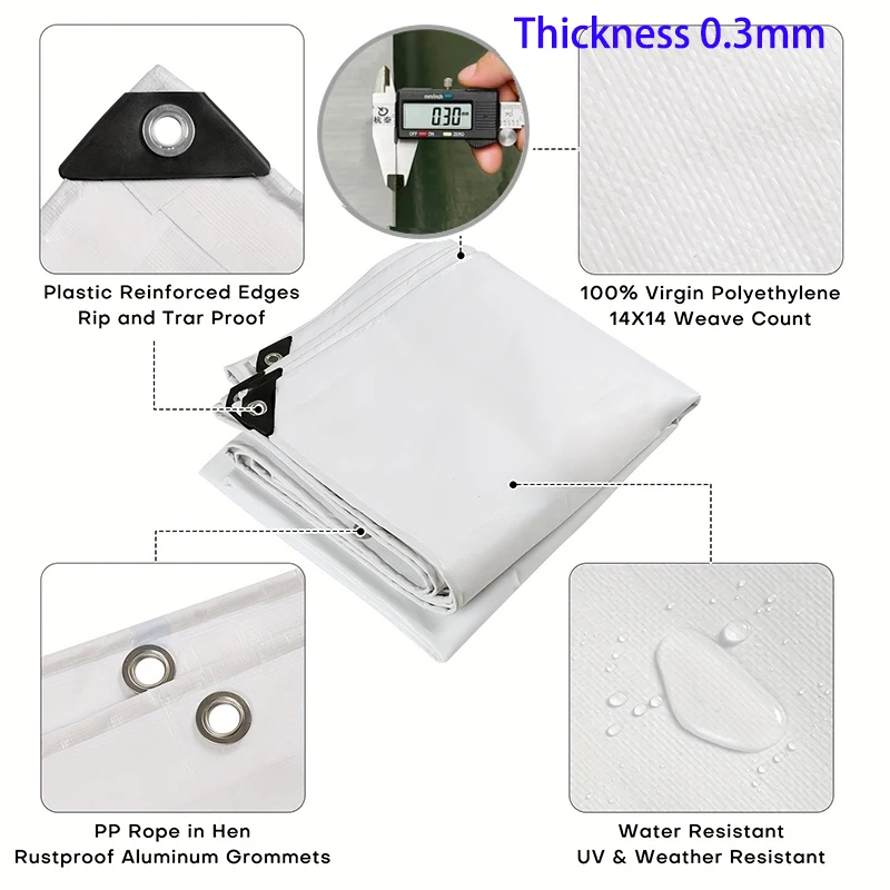 Estera grande para acampar personalizada, 3x5, 6, 4, 8m x 8, 10, 12, vela parasol, tienda de campaña para exteriores, toldo, suministros de campamento, lona impermeable, cubierta para lluvia - imagen 5