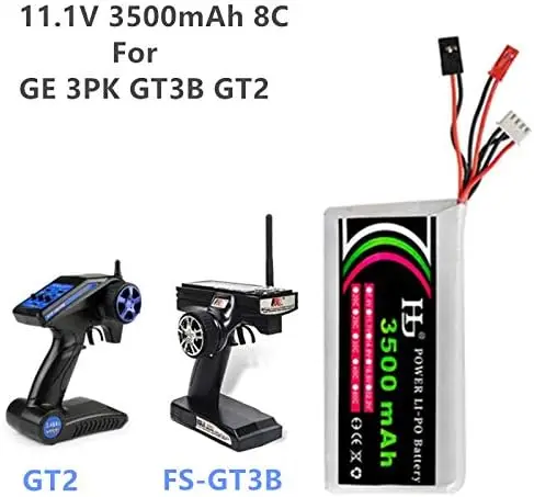 Transmisor teledirigido de 11,1 V, 3500mah, 8C, 3S, batería Lipo, enchufe JST Futaba, para Flysky GT2, GT3B, 6EX, 4VF, WFT06A, T6EHP-E, mando a distancia