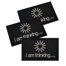 Estoy pensando... Parches bordados con apliques de ropa con emblema de moral táctica con gancho y bucle, insignia inspiradora, pegatinas para mochila