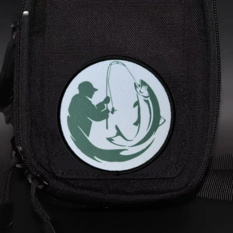 Parche de señal de pesca, insignia de moral táctica, estampado militar, gancho y bucle, mochila, ropa, accesorios decorativos, pegatina, brazalete