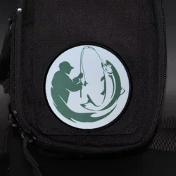 Parche táctico pesca con velcro – Insignia moral para mochila y ropa