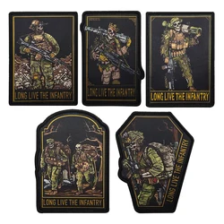 Long Live The Infantry-Parche con estampado de calavera y esqueleto, brazalete con gancho, insignia táctica, emblema para mochila, chaleco, casco, uniforme