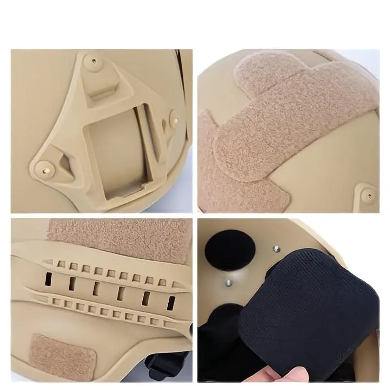 Casco MICH 2000 3mm ABS plástico ajustable ACH casco táctico con protección para los oídos montaje frontal NVG y riel lateral - imagen 5