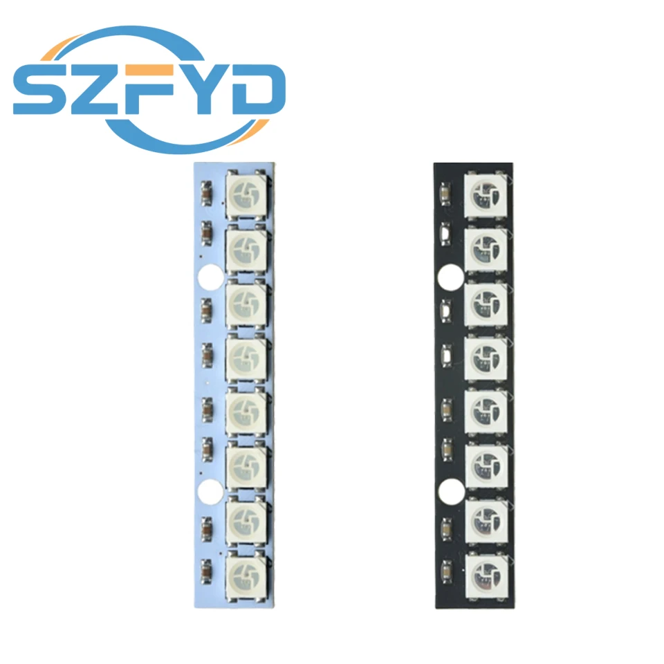 5/10/20/50/100 Uds 8*1Bit 8 Bits WS2812 5050 RGB módulo de Panel de lámpara LED completo 5V WS2812B LED de arco iris preciso para Arduino - imagen 2
