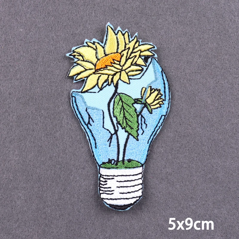 Cara de León y gato con flor, parches termoadhesivos para ropa, bordado de animales, pegatinas de costura para planchar DIY - imagen 5