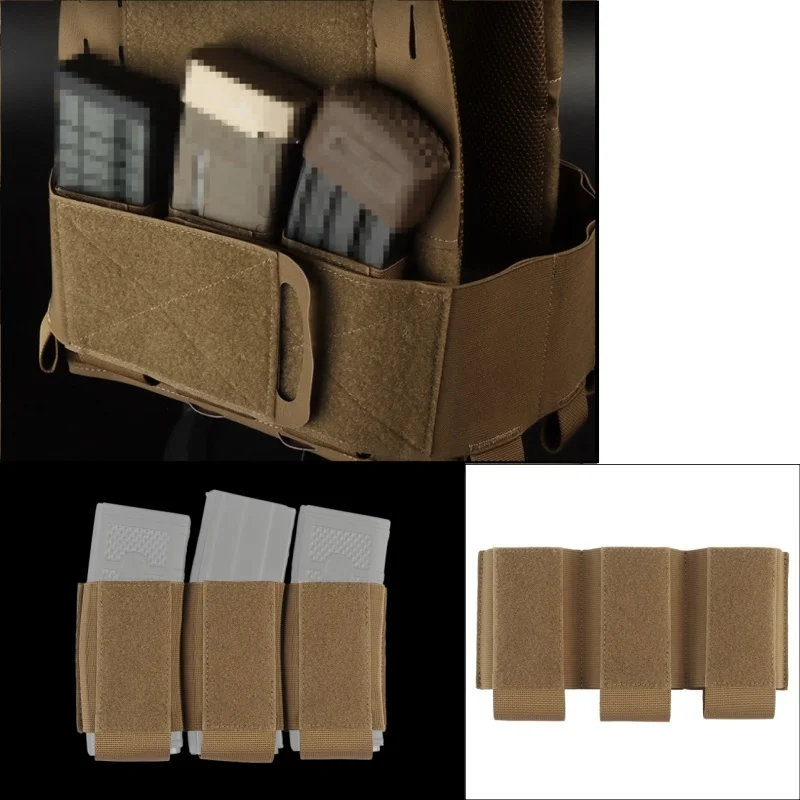 Bolsa para revistas triple 5.56 (integrada) |   Soporte triple magnético compatible con MOLLE de liberación rápida |   Para accesorios de aventura en la naturaleza