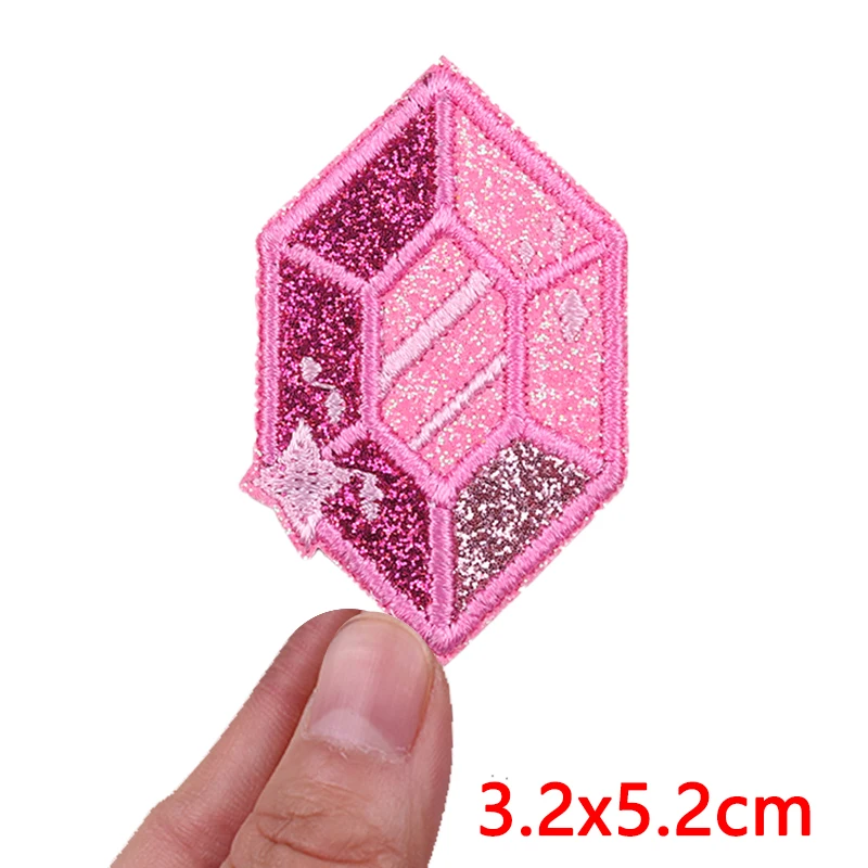 Parche bordado termoadhesivo estilo rosa con lazo y bebida para ropa - imagen 3