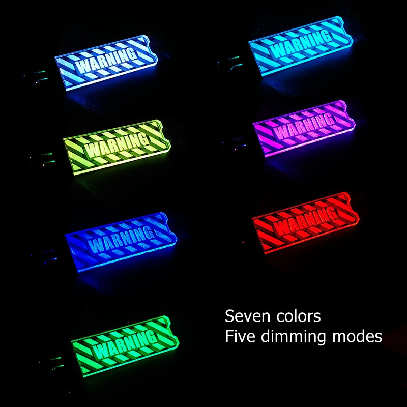 LLavero de luz LED con función de intermitente de advertencia táctica, barra iluminada de punta de seguridad portátil recargable, cambio de Color, 7 colores - imagen 4