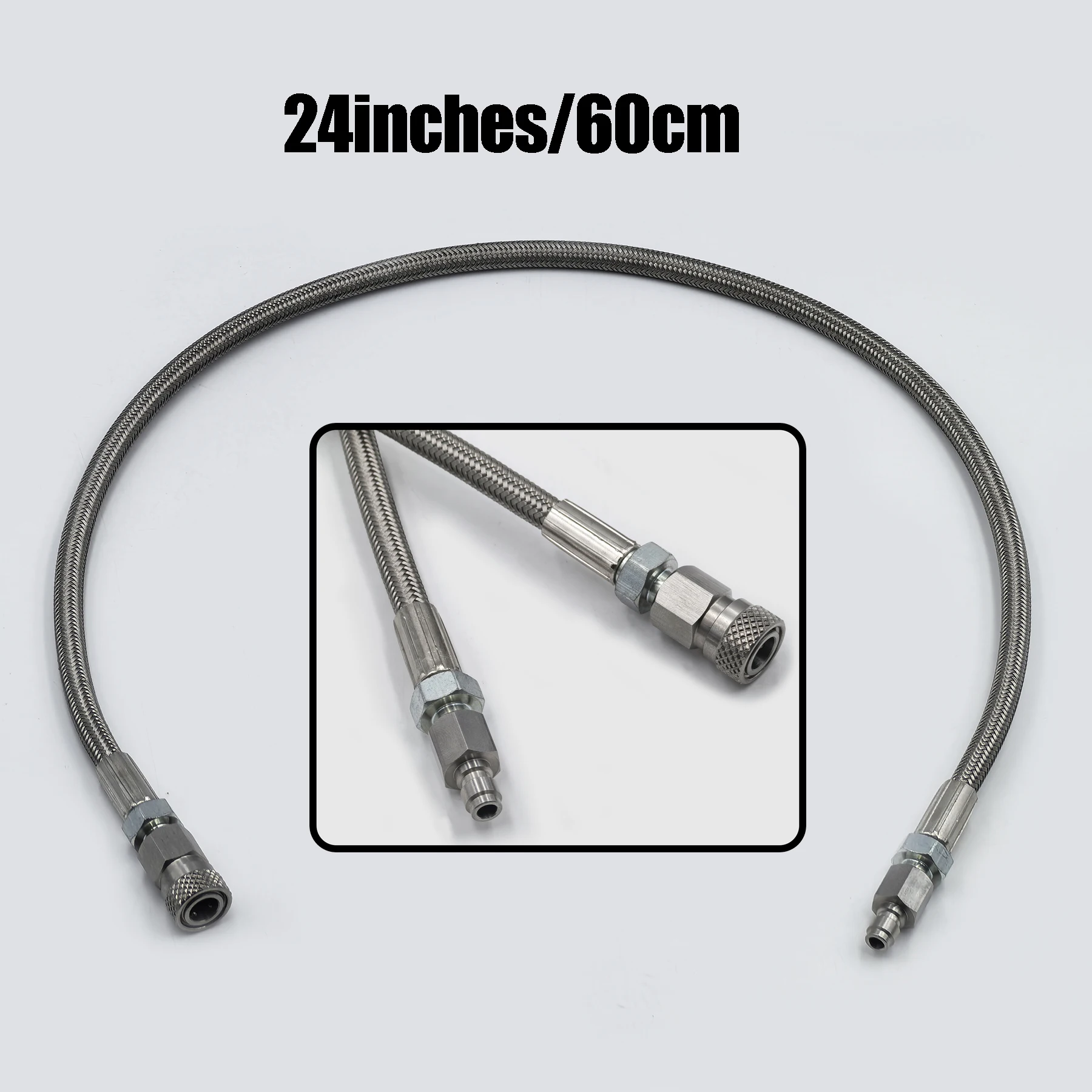 Manguera de carga de látigo de llenado de alta presión, extensión de tubo largo remoto, extremo hembra y macho de acero inoxidable, desconexión rápida de 8mm - imagen 2
