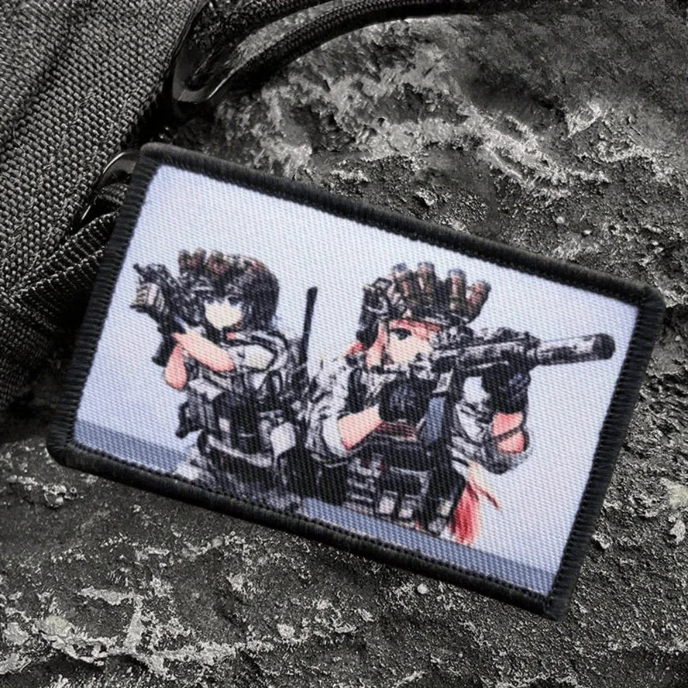 Parche táctico impreso de Chica de Anime, apliques de emblema de gancho y bucle de fuerzas especiales, insignia de moral militar, brazalete, pegatinas para mochila - imagen 5