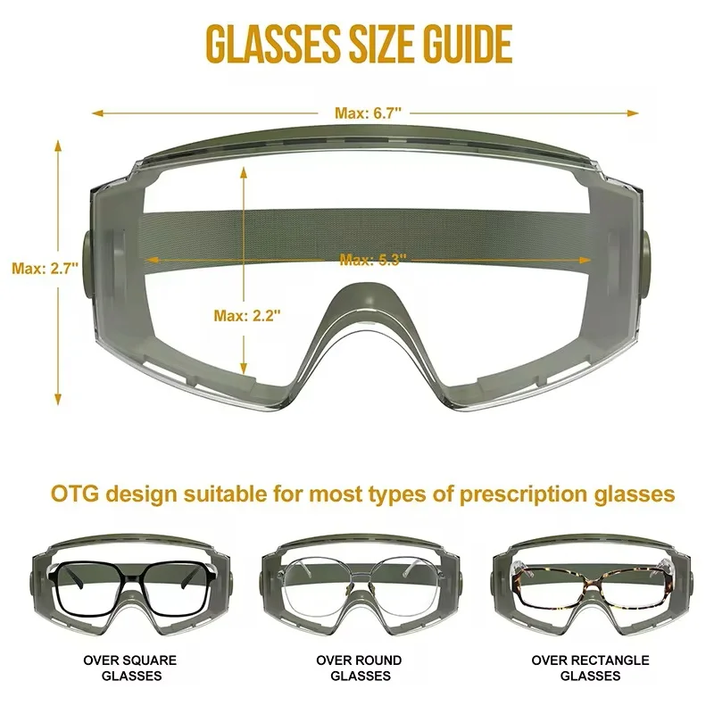 OneTigris gafas tácticas sobre gafas antiniebla gafas tácticas gafas de seguridad OTG protección con lente intercambiable - imagen 5