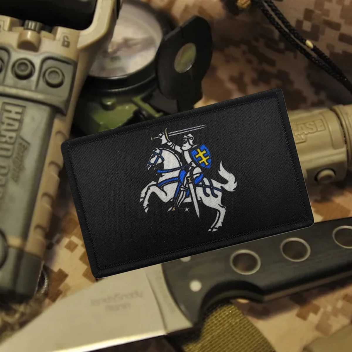 Parche de caballero cruzado lituano, insignia de moral impresa, parches militares tácticos de gancho y bucle para ropa, brazalete, pegatinas para mochila - imagen 5