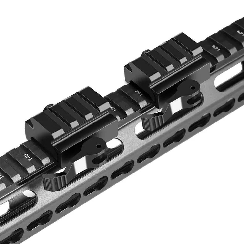 Montaje elevador Picatinny de 3/5 ranuras, adaptador de montaje elevador de riel QD de perfil bajo con bloqueo de palanca de liberación rápida, rieles Picatinny para miras - imagen 5
