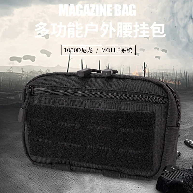 Bolsa táctica Molle Admin con cremallera Horizontal multiusos herramienta EDC organizador de engranajes bolsa de cintura para deportes al aire libre