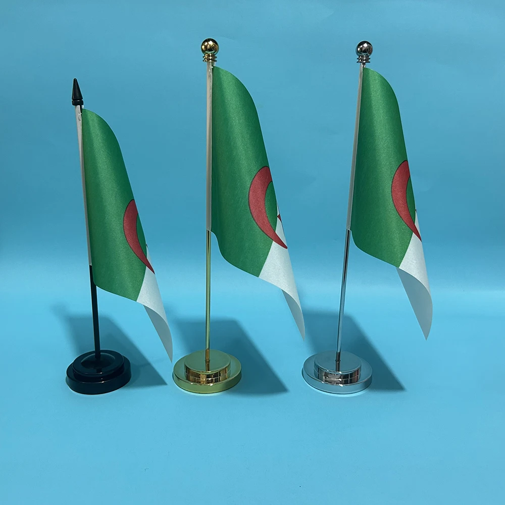 BANDERA DE SKY Bandera de escritorio de oficina Bandera de Argelia 14x21 cm Bandera de Argelia Bandera nacional Bandera de país Adornos de escritorio Banderas