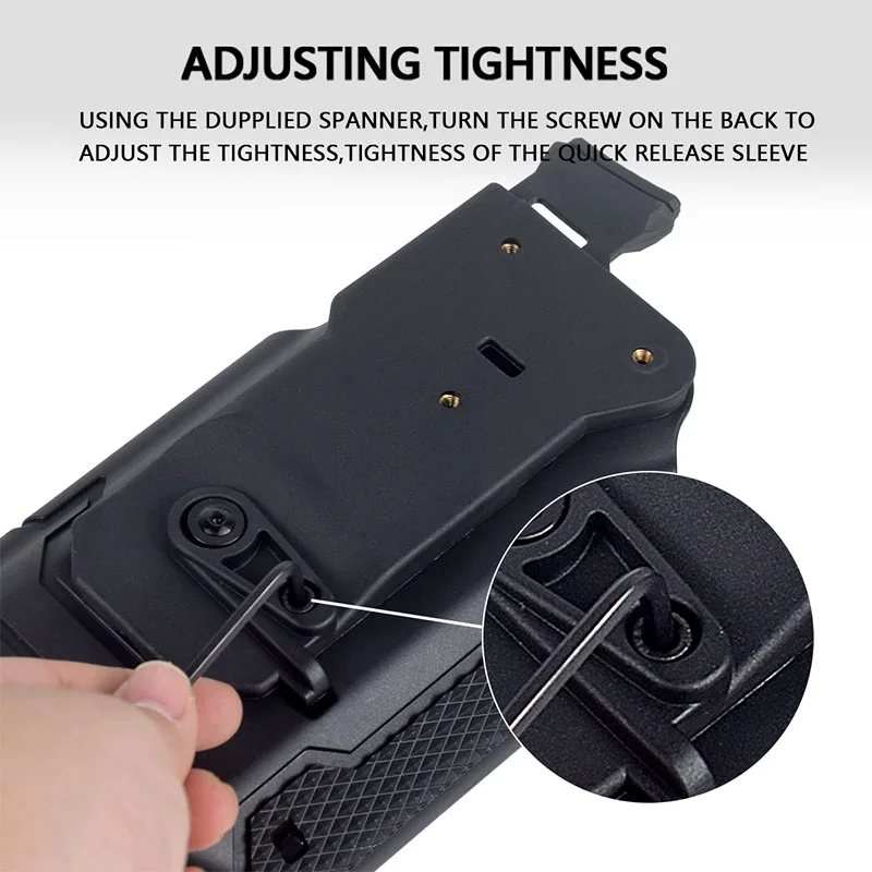 Funda táctica X300U para linterna, funda Universal para caza Airsoft G17 19 S & W con plataforma de liberación rápida QLlS - imagen 4