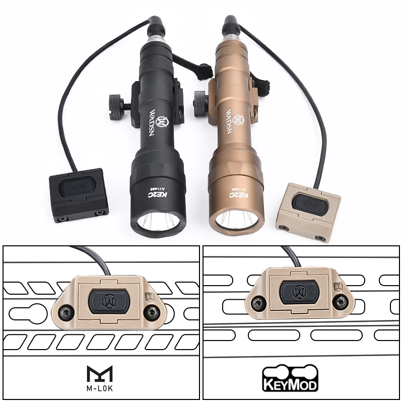 WADSN M600 M600U linterna táctica 800 lúmenes luz LED blanca interruptor de presión para 20mm Rail caza arma Airsoft Accesorios - imagen 3