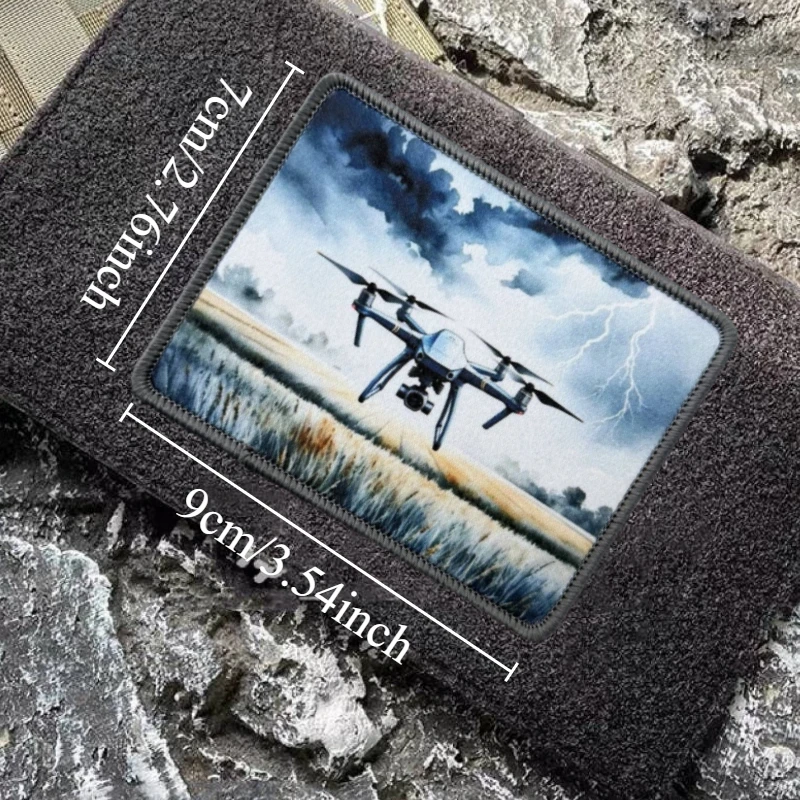 Parche con estampado táctico para Dron, insignia de moral militar, gancho y bucle, mochila, decoración de ropa, accesorio, pegatina, brazalete - imagen 4