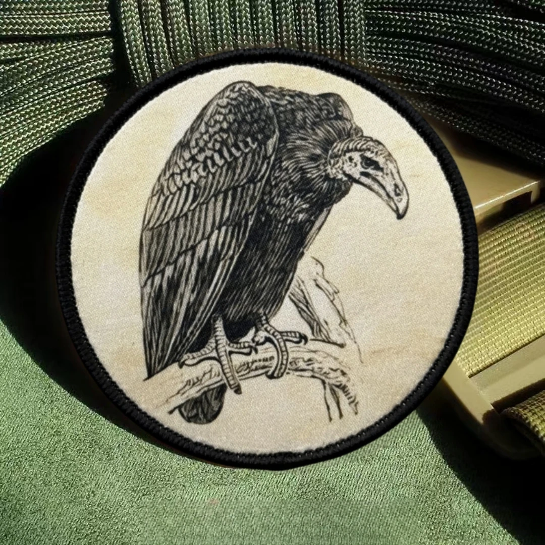 Parches de gancho y bucle impresos de buitres feroz para ropa, brazalete militar táctico, pegatina de embalaje trasero para exteriores - imagen 3